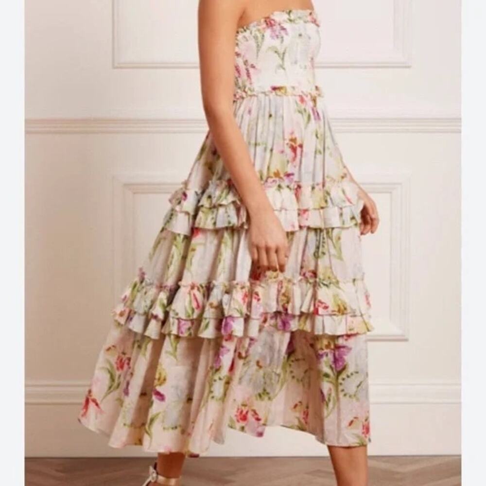 Needle & Thread Rose Bluebell Pink Floral Tulle Bandeau Ballerina dress US 4 - Picture 2 of 11
